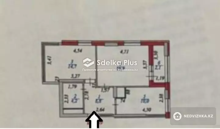 51 м², 2-комнатная квартира, этаж 6 из 19, 51 м², изображение - 1
