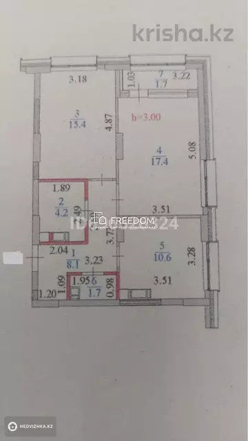 60 м², 2-комнатная квартира, этаж 12 из 20, 60 м², изображение - 19