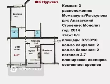87 м², 3-комнатная квартира, этаж 6 из 12, 87 м², изображение - 9