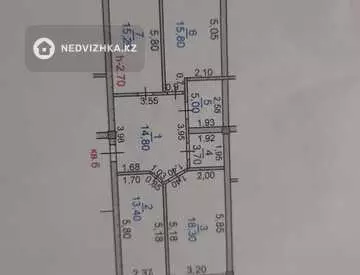 3-комнатная квартира, этаж 3 из 5, 89 м²