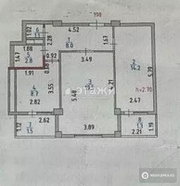 60 м², 2-комнатная квартира, этаж 3 из 12, 60 м², изображение - 10