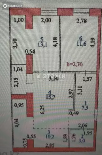 61 м², 3-комнатная квартира, этаж 2 из 9, 61 м², изображение - 5