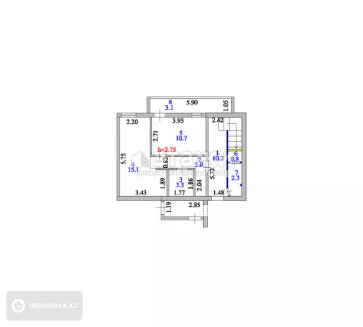42.4 м², 1-комнатная квартира, этаж 4 из 5, 42 м², изображение - 1