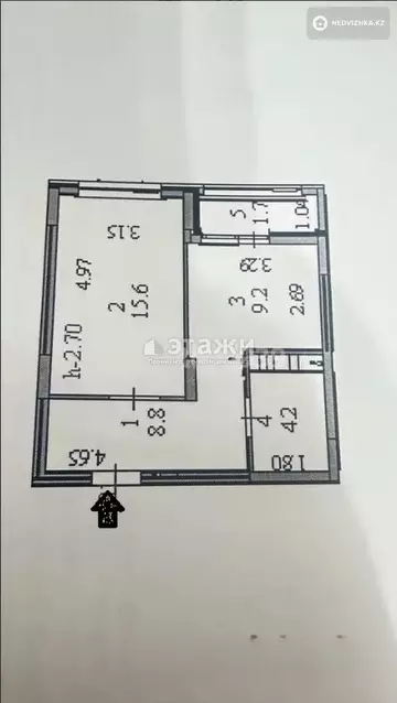 1-комнатная квартира, этаж 7 из 9, 40 м²