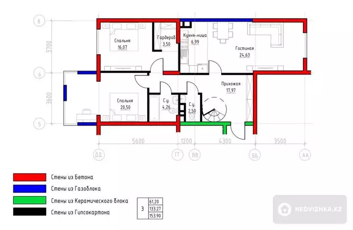 155 м², 3-комнатная квартира, этаж 3 из 3, 155 м², изображение - 1