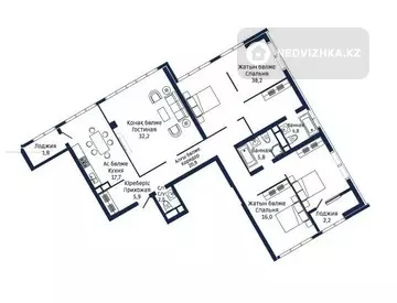 4-комнатная квартира, этаж 27 из 33, 163 м²