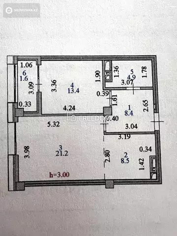 58 м², 2-комнатная квартира, этаж 11 из 19, 58 м², изображение - 7
