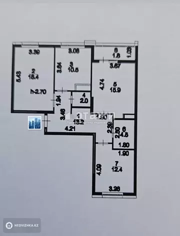 78.7 м², 3-комнатная квартира, этаж 3 из 12, 79 м², изображение - 8