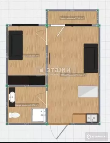 33 м², 1-комнатная квартира, этаж 9 из 9, 33 м², изображение - 5