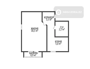29.9 м², 1-комнатная квартира, этаж 2 из 5, 30 м², изображение - 9