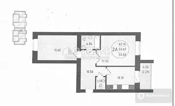 62.16 м², 2-комнатная квартира, этаж 1 из 10, 62 м², изображение - 6