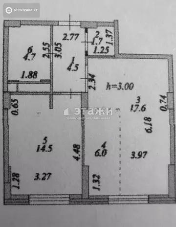 1-комнатная квартира, этаж 6 из 10, 46 м²