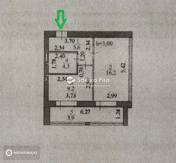 1-комнатная квартира, этаж 5 из 10, 39 м²