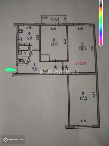 66 м², 3-комнатная квартира, этаж 3 из 5, 66 м², изображение - 9