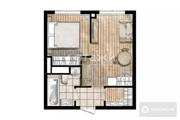 1-комнатная квартира, этаж 1 из 4, 31 м²