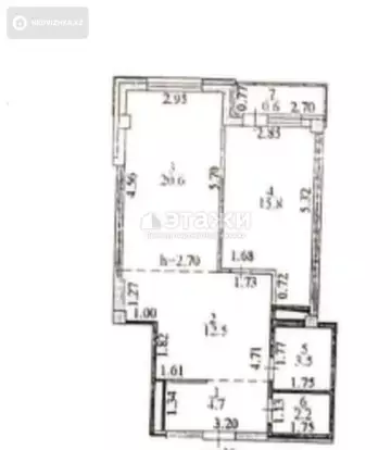 2-комнатная квартира, этаж 4 из 9, 54 м²