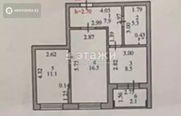 51.4 м², 2-комнатная квартира, этаж 1 из 7, 51 м², изображение - 17