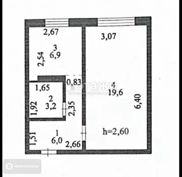 1-комнатная квартира, этаж 3 из 5, 36 м²