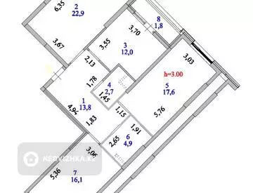91.8 м², 3-комнатная квартира, этаж 2 из 17, 92 м², изображение - 9
