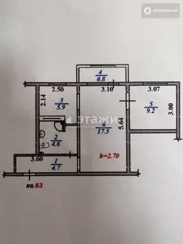 42.7 м², 2-комнатная квартира, этаж 4 из 5, 43 м², изображение - 13