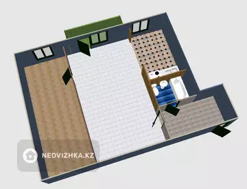 2-комнатная квартира, этаж 2 из 2, 44 м²