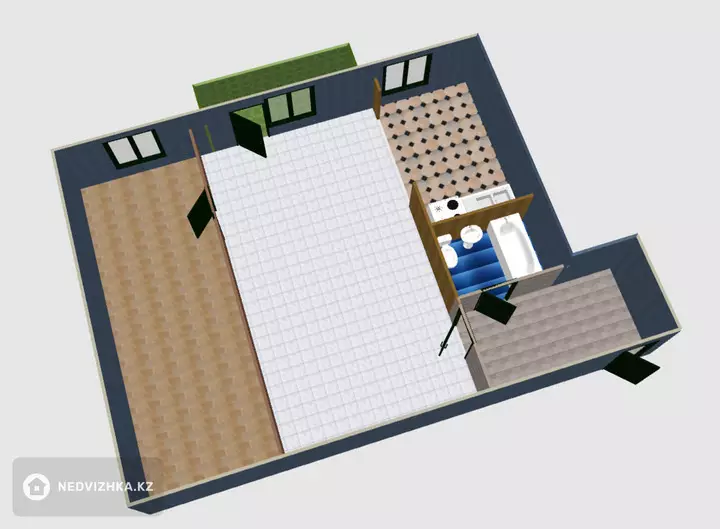 43.7 м², 2-комнатная квартира, этаж 2 из 2, 44 м², изображение - 1