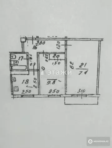 43 м², 2-комнатная квартира, этаж 3 из 4, 43 м², изображение - 5