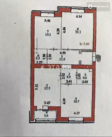 95 м², 3-комнатная квартира, этаж 8 из 9, 95 м², изображение - 11