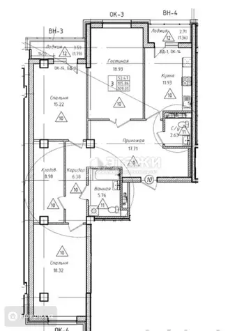 110 м², 3-комнатная квартира, этаж 3 из 13, 110 м², изображение - 5
