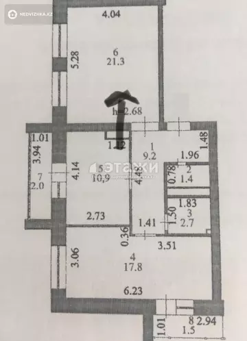 68 м², 2-комнатная квартира, этаж 2 из 9, 68 м², изображение - 4