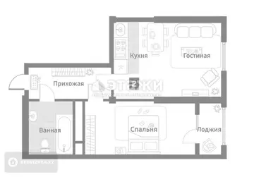 56 м², 2-комнатная квартира, этаж 16 из 18, 56 м², изображение - 5