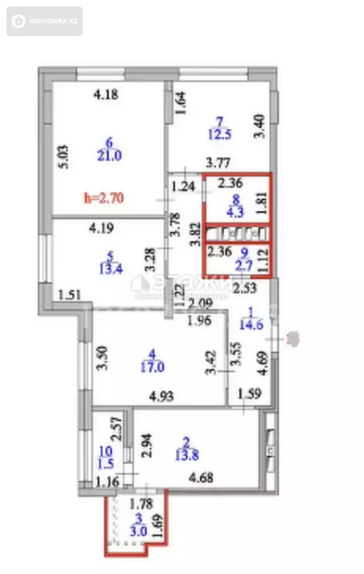 104 м², 4-комнатная квартира, этаж 5 из 22, 104 м², изображение - 1