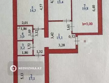 87.7 м², 3-комнатная квартира, этаж 9 из 9, 88 м², изображение - 10