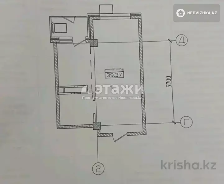 40 м², 1-комнатная квартира, этаж 8 из 9, 40 м², изображение - 1