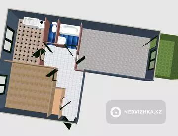 2-комнатная квартира, этаж 2 из 5, 49 м²