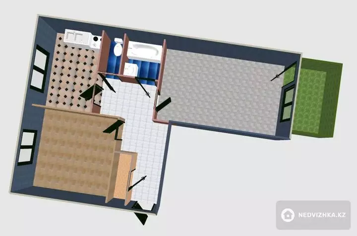 49 м², 2-комнатная квартира, этаж 2 из 5, 49 м², изображение - 1