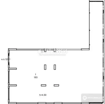 Офисное помещение, этаж 1 из 12, 183 м²