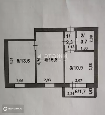 50 м², 2-комнатная квартира, этаж 1 из 5, 50 м², изображение - 16