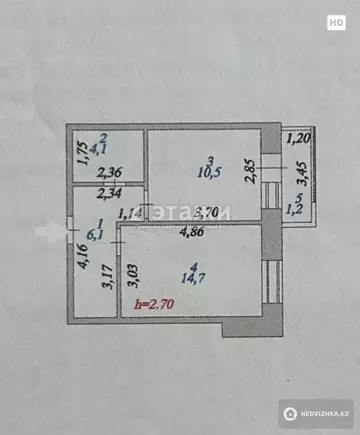 36.6 м², 1-комнатная квартира, этаж 8 из 13, 37 м², изображение - 13