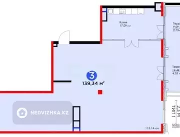 3-комнатная квартира, этаж 1 из 3, 140 м²