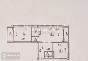 2-комнатная квартира, этаж 7 из 12, 69 м²