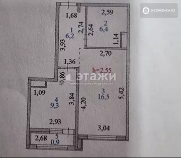 1-комнатная квартира, этаж 8 из 9, 40 м²