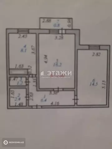49.6 м², 2-комнатная квартира, этаж 2 из 5, 50 м², изображение - 9
