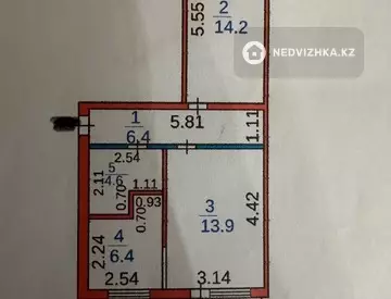 46.1 м², 2-комнатная квартира, этаж 4 из 5, 46 м², изображение - 17