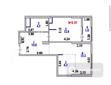 48.3 м², 2-комнатная квартира, этаж 9 из 22, 48 м², изображение - 9