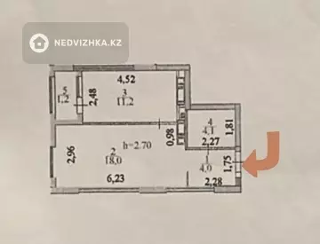 1-комнатная квартира, этаж 16 из 21, 38 м²