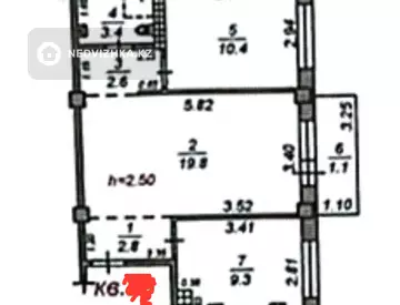 49.4 м², 2-комнатная квартира, этаж 5 из 5, 49 м², изображение - 6