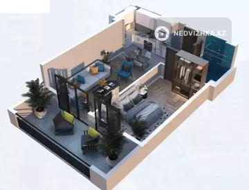 1-комнатная квартира, этаж 5 из 12, 45 м²