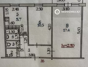 44.6 м², 2-комнатная квартира, этаж 2 из 5, 45 м², изображение - 12