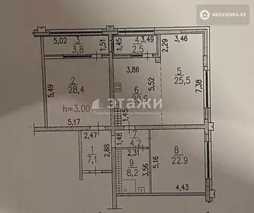123.2 м², 3-комнатная квартира, этаж 20 из 21, 123 м², изображение - 6